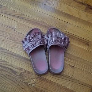 Pink fluffy slides